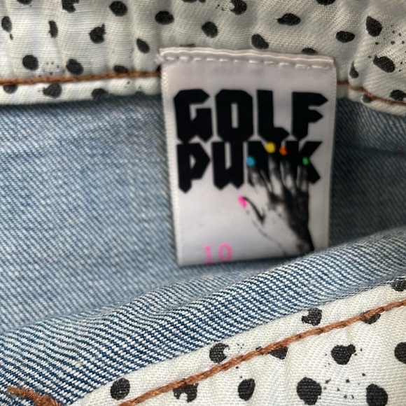 Golf Punk mini Denim Jean Skirt Blue Faded Pockets 6 - Picture 5 of 6